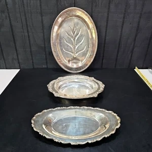 (3) Lote de juego de piezas de centro de mesa de decoración plateadas de colección - Imagen 1 de 24