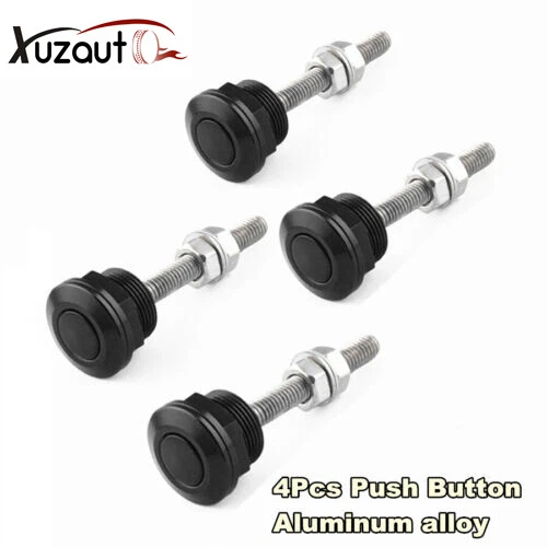 4Pc 22mm Push Button Bonnet Hood Pin Lock Clip Car Quick Release Bumper Latch Foto 1 de 4