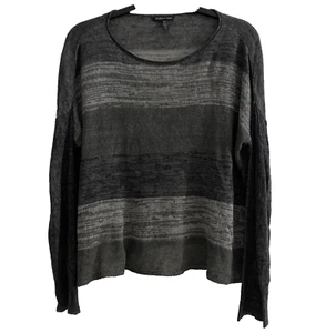 Eileen Fisher Damen Pullover Größe M 100% Leinen Rundhals Dolmanärmel grau - Bild 1 von 9