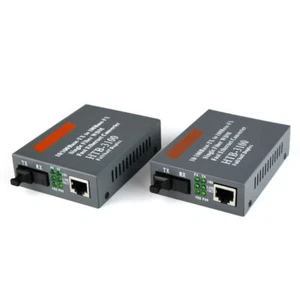 Premium 100Mbps Gigabit Ethernet to SC Fiber Optic Media Converters -1 Pair - Photo 1/9