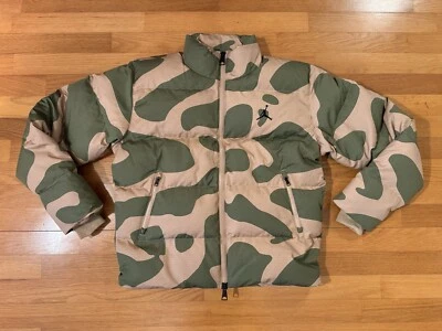 New M Nike Jordan Flight Heritage Green Camo Down Puffer Jacket FB6988-200 Men - Image 1 of 4