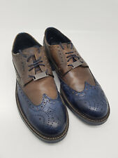 Chaussures Trussardi Collection Oxford Cuir Herrenhalbschuh Braun / Bleu Gr. 41