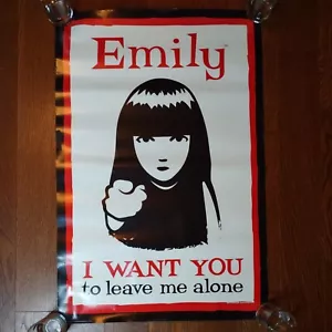Vtg Emily the Strange Poster I Want You To Leave Me Alone 2002 36"×24" Y2K Goth - Picture 1 of 12