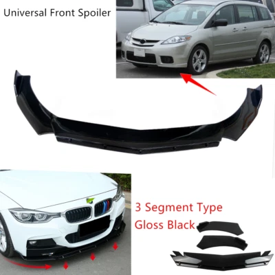 Add-on Universal Front Lip Spoiler Splitter Kit Black Fit For MAZDA 5 2006-2010 Foto 1 de 4