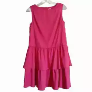 Crewcuts J. Crew Size 16 Girls Pink Sleeveless 100% Cotton Tiered Dress - Picture 1 of 8