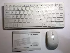 White Wireless MINI Keyboard and Mouse Set for Apple Mac Pro 1,1 1.1 - Picture 1 of 8