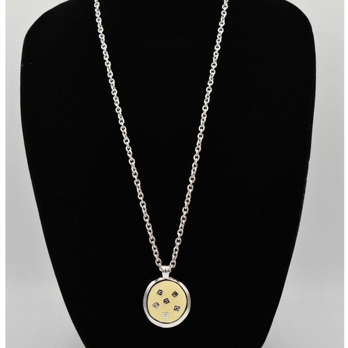 Givenchy Collana Vintage Logo Pesante Reversibile Ciondolo Smalto Grosso Anni 80 BinR