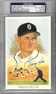 1989 Perez Steele #22 George KELL - PSA / DNA++ HOF Auto Tigers - Picture 1 of 2