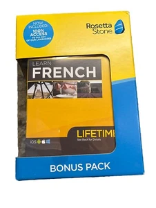 Rosetta Stone Learn French LIFETIME Bonus Pack New Open Box - Picture 1 of 4