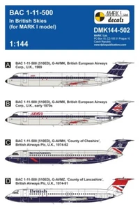 1/144 Decals: BAC 1-11-500 ‘In British Skies’ #DMK144-502 : MARK1 - Picture 1 of 4