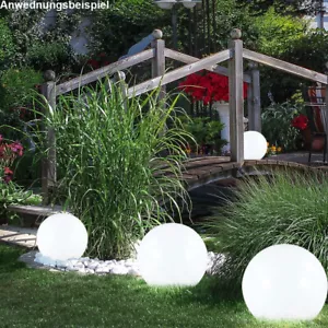 3er Set LED Außen Solar Leuchten Kugel Design Garten Veranda Steck Strahler - Bild 1 von 12