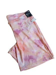 NWT WOMENS GAP FIT HIGH RISE BIKE SHORTS PINK ORANGE WHITE COMPRESSION XXL - Picture 1 of 5