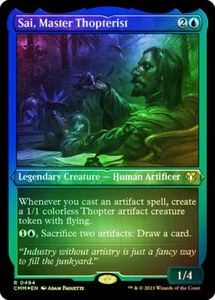 Magic The Gathering MTG SAI, MASTER THOPTERIST ETCHED FOIL Commander Masters NM - Picture 1 of 1