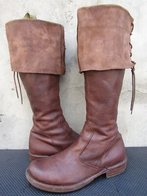 Fiorentini Baker Marrón Plegable Alto Eli Motociclista Mujer Cremallera EUR 38 | US 8 Foto 1 de 4