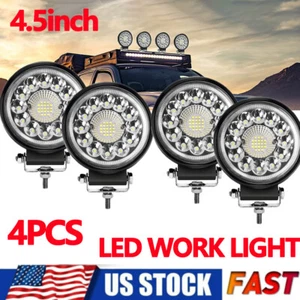 4Pcs 4.5Inch Round LED Work Lights White Driving Offroad Fog lamp ATV SUV truck - Picture 1 of 13