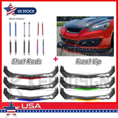 Kit de piezas de carrocería separador de labios de parachoques delantero de fibra de carbono para Hyundai Genesis Coupé Foto 1 de 4