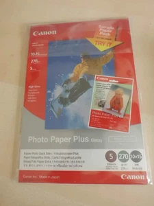 Canon Inkjet Photo Paper Plus Glossy 5 Blatt 10x15 cm 270 g/m² - Zdjęcie 1 z 1