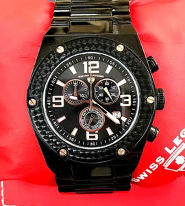 Swiss Legend SL-40025P-BB-11-RB Throttle Black & Rose Gold Men's Watch WARRANTY - Picture 1 of 4