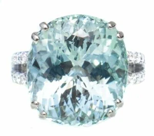 Rare 13.59 Carat Paraiba Tourmaline Beautiful Design 925 Solid Real Silver Ring - Picture 1 of 7