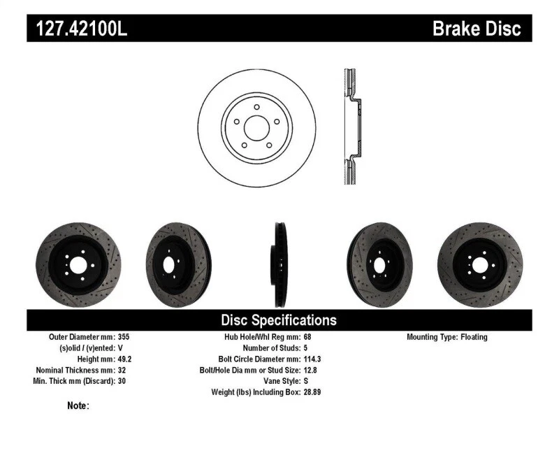 Stoptech For Infiniti G37 / Nissan 370Z SportStop Slotted & Drilled Front - Image 1 of 4