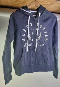 Aeropostale Sweatshirt Damen klein grau Hoodie Full Zip Jacke 1987 Taschen - Bild 1 von 12