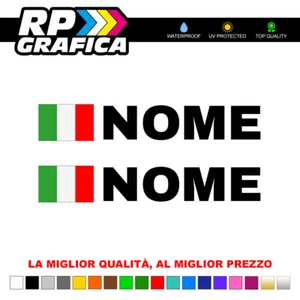 Coppia 2 Adesivi Nome Pilota Bandiera Stile Rally stickers Auto Moto tuning - Foto 1 di 1