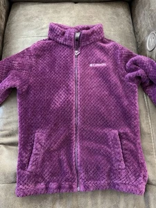 Columbia Youth Girls Zip Long Sleeve Fleece Jacket Purple, Size XL 18/20 - Picture 1 of 8