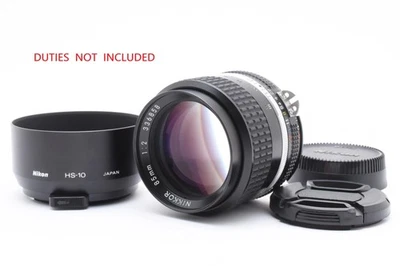 [Mint w/ Hood] Nikon Nikkor 85mm f/2 Ai-s Portrait Prime Lens / HS-10 from Japan - Image 1 of 4