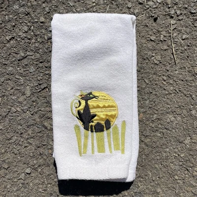 Toalla de Mano Gato Negro Blanca con Luna Llena Celebrar Halloween Cocina Baño Foto 1 de 4