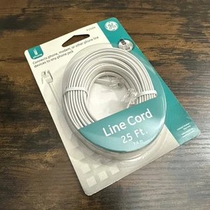 NEW GE Power Gear Modular Jack Phone Line/Fax Machine Cord 25 ft. 76119 White - Zdjęcie 1 z 1