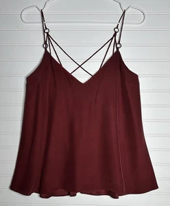 Camicetta Cinq A Sept Marrone Seta Spaghetti Strap Taglia S Usato Ottime Condizioni - Foto 1 di 8