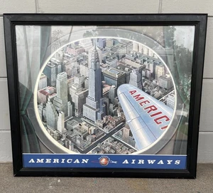 VNTG 1999 American Airlines “Flying Over New York City” TopArt Poster - Rare - Picture 1 of 3