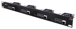 Zestaw rack 1U do Raspberry Pi 4, 19" Rackmount, do 4 jednostek - Zdjęcie 1 z 4