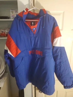Chaqueta acolchada Detroit Pistons para hombre XL Adidas estilo principiante 1/4 cremallera pulóver Foto 1 de 4