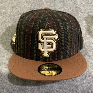 San Francisco Giants New Era 59Fifty Hat Vintage Herringbone Flat Bill 7 1/4 NEW - Picture 1 of 8