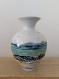 Highland Stoneware Scotland Seascape Vase 13cm Height - Picture 1 of 10