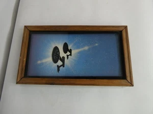 Vintage Star Trek Original Serie Enterprise NCC-1701 Silhouette bemaltes Glas - Bild 1 von 3