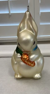 Department 56 mundgeblasener großer Hase Ornament Merkur Glas Vintage leichte Schrammen - Bild 1 von 12