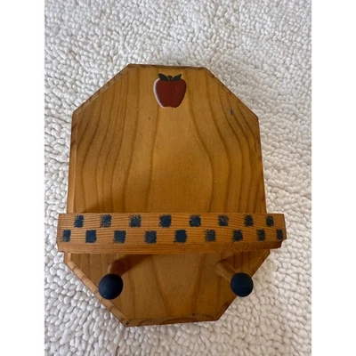 Decoración de pared de madera vintage estante de especias de manzana decoración de cocina cottagecore Foto 1 de 4