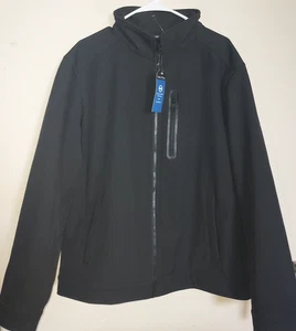 Nautica Men's Softshell Jacket XL Water Resistant Fleece Lined Full Zip Black - Picture 1 of 13