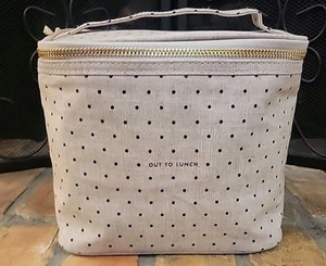 Fiambrera Kate Spade Nueva York color tostado a lunares "Fuera para almorzar" o bolsa de cosméticos. - Imagen 1 de 9