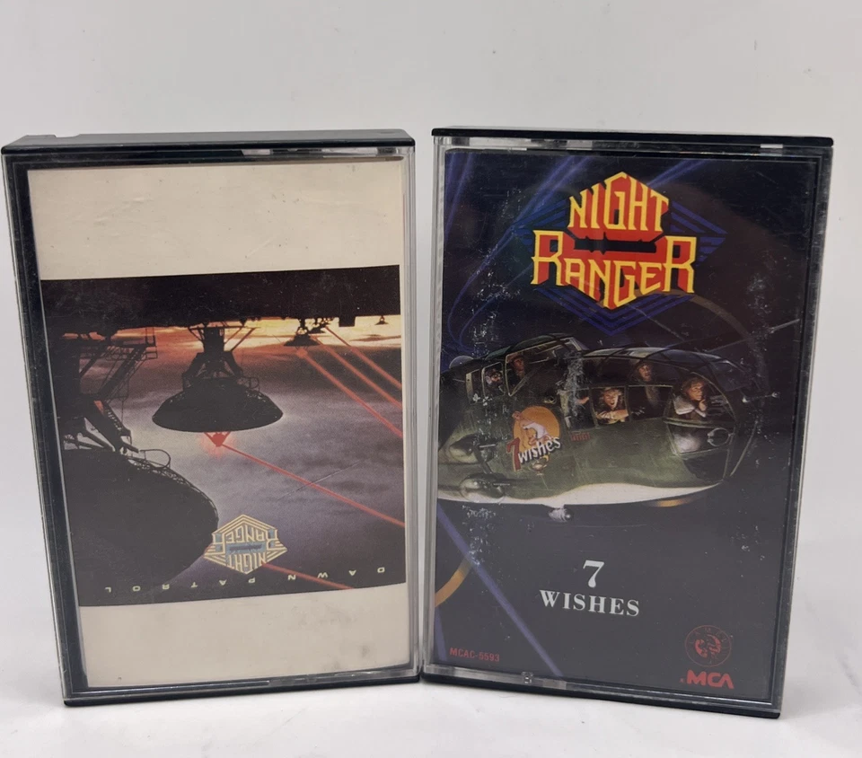 Lot of 2 Night Ranger Cassette Tapes 7 Wishes Dawn Patrol 70s 80s - Image 1 of 4