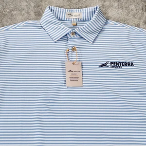 Polo Peter Millar uomo blu medio a righe estiva comoda corona sport golf - Foto 1 di 9