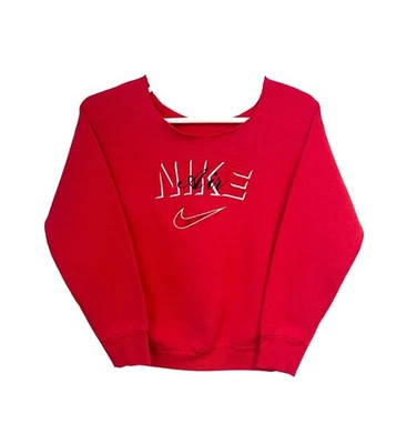 Sudadera De Colección Años 90 Nike Air Cuello Redondo Picada Bordada Roja Talla Grande Foto 1 de 4