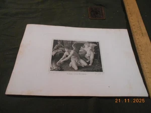 Grabado en acero? aprox. 1880 posiblemente amor e himen anteriores - Imagen 1 de 2