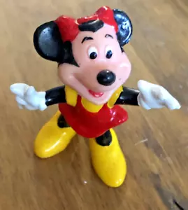 Minnie Mouse Walt Disney Productions Hong Kong Soft Plastic Figure 2 1/8" Waving - Picture 1 of 4