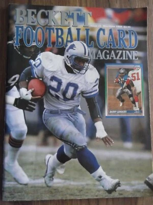 Becket Football Card Magazine June 1990 Issue Barry Sanders Lions cover - Image 1 of 4