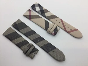 TOP QUALITÄT 12 14 16 18 20 22 MM KARO BEDRUCKTE LEDERARMBÄNDER FÜR BURBERRY UHR - Bild 1 von 6