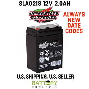 Interstate Batteries SLA0218 12V 2Ah Replacement Battery for LEOCH LP12-2.2 - Picture 1 of 16