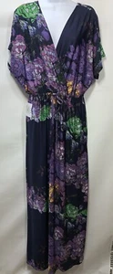 KOH KOH Women Long Floral Print Modest Flowy Summer Maxi Dress Size Large V-neck - Picture 1 of 7